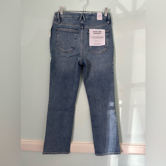 *GOOD AMERICAN Good Legs Indigo Straight Jean O-28 - Picture 12 of 12